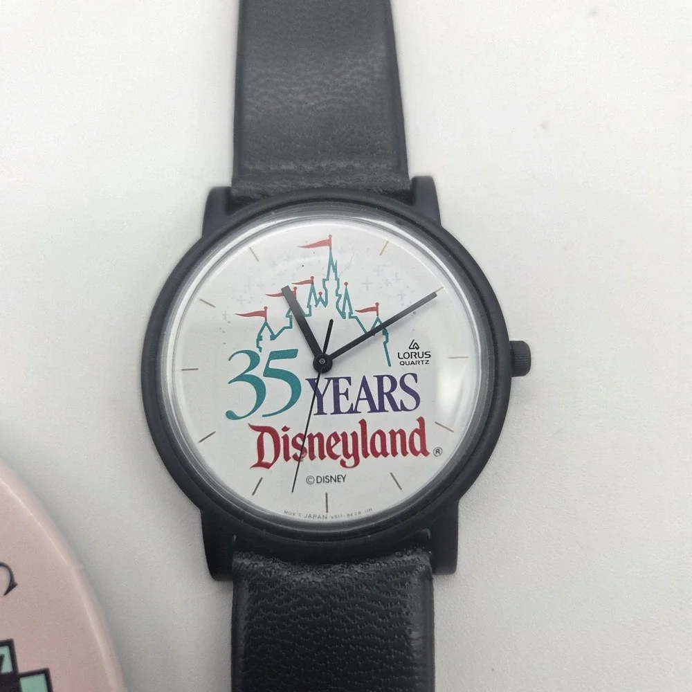 DISNEYLAND 35 Year Anniversary Walt Disney Lorus Wrist Watch 1990 Needs Battery*